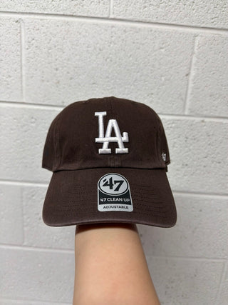 LA Dodgers, '47 Brand Clean Up Hat, Chocolate