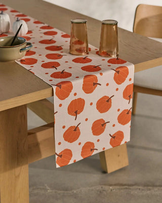 Geometry Tabletop Pumpkin Polka Table Runner