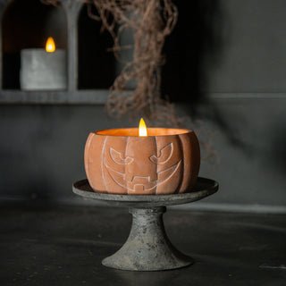 3.5" Jack-O-Lantern 3D Flame Candle, Orange