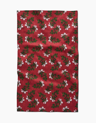 Geometry Tea Towel, Christmas Berry Bow