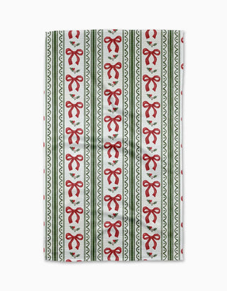 Geometry Tea Towel, Christmas Bow Stripe