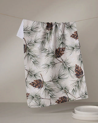 Geometry Tea Towel, Evergreen Frost