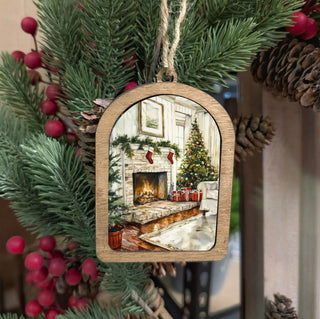 Canvas Arch Ornament Christmas Fireplace