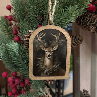 Canvas Arch Ornament Wreath Deer