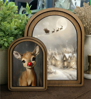 Rudolph Arch Framed Art Layered Set, 6"x8" + 8.25"x11"