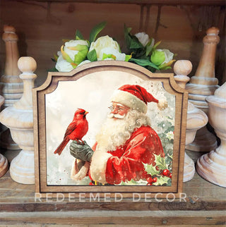 Cardinal Santa Provincial Framed Art, 9" x 10"