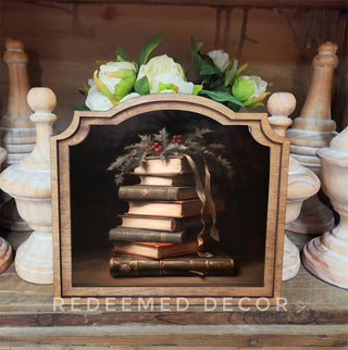 Christmas Books Provincial Framed Art, 9" x 10"