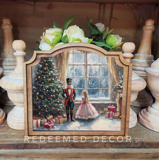 Nutcracker Ballet Christmas Framed Provincial Art 9”x10”