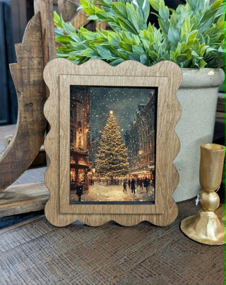 Scallop Christmas Tree Main Street Framed Canvas Art