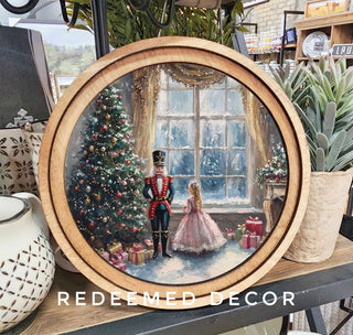 Nutcracker Ballet Arch Framed Art, 8" Round