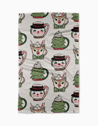 Geometry Tea Towel, Vintage Mugs
