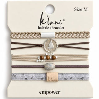 K'LANI "Empower" Camo, Pine Tree and Earthy Tone Hair Tie Bracelets
