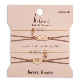 K'LANI "Forever Friends" Neutral Sun Friendship Hair Tie Bracelets