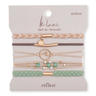 K'LANI "Reflect" Gold Wave with Beachy Neutrals Hair Tie Bracelets
