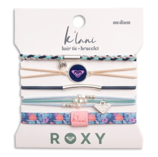 K'LANI "Roxy Ocean Bloom" Tropical Blues Hair Tie Bracelets