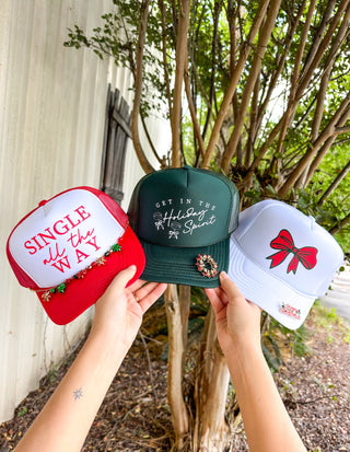 *PRE ORDER* Get In The Holiday Spirit Dark Green Trucker