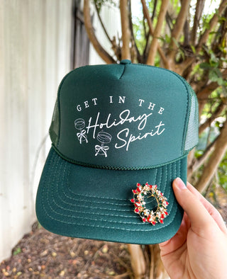 *PRE ORDER* Get In The Holiday Spirit Dark Green Trucker