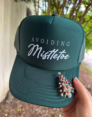 *PRE ORDER* Avoiding Mistletoe Dark Green Trucker