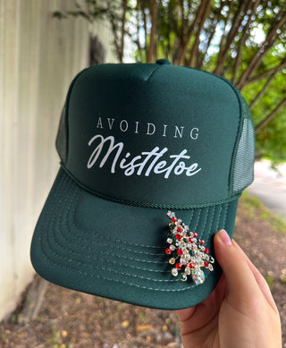 *PRE ORDER* Avoiding Mistletoe Dark Green Trucker