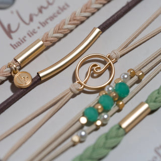 K'LANI "Reflect" Gold Wave with Beachy Neutrals Hair Tie Bracelets