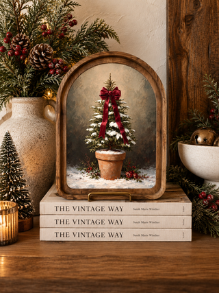 Tree with Bow Arch Framed Art 8.25x11"