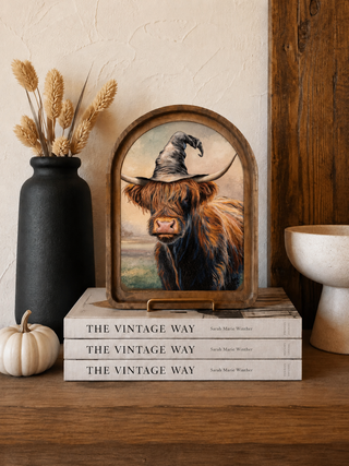 Highland Witch Arch Hat Framed Art 6x8"
