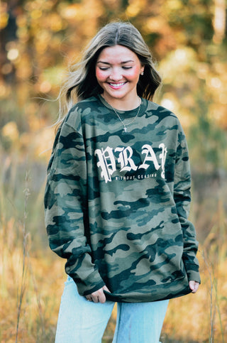 *PRE ORDER* Pray Without Ceasing Camo Sweatshirt