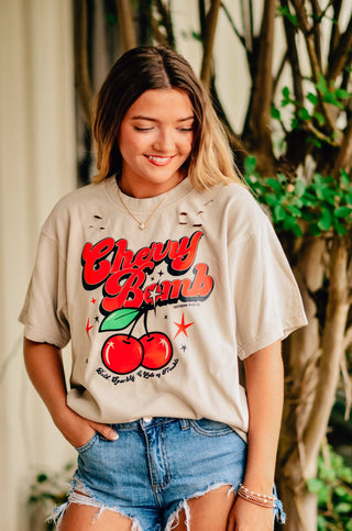 Cherry Bomb Cut Mock Neck Tee
