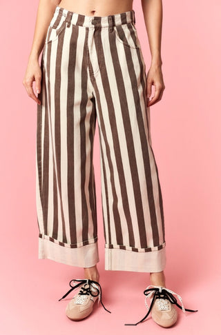 The Cinnamon Stripe Barrel Jeans