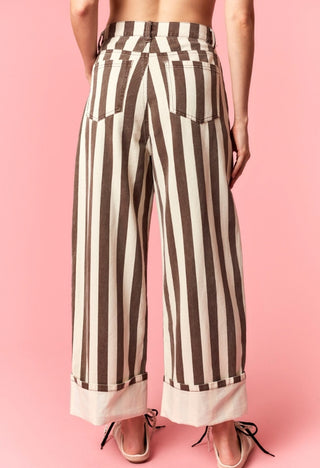 The Cinnamon Stripe Barrel Jeans