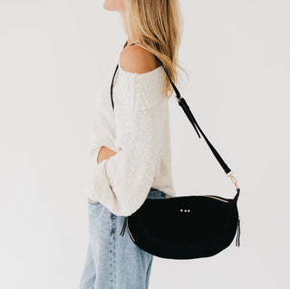 Pretty Simple Suede Netty Crossbody in Black