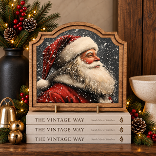 Antique Santa Provincial Framed Art, 9" x 10"