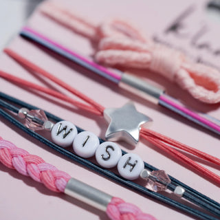 K'LANI "Wish" Pink Bow & Star Hair Tie Bracelet
