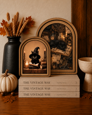 Halloween Cat Canvas Art Set 11x8.25"+ 8x6"