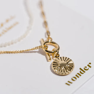 K'LANI "Wonder" Gold Star with White Bead Necklace Set