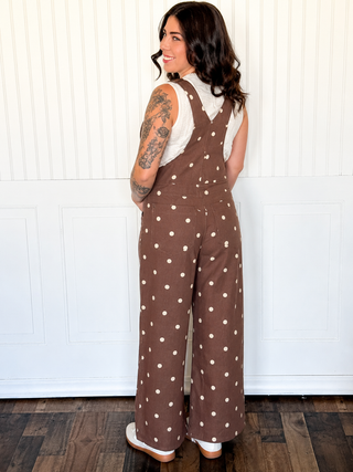 The Cream & Mocha Polka Dot Overalls