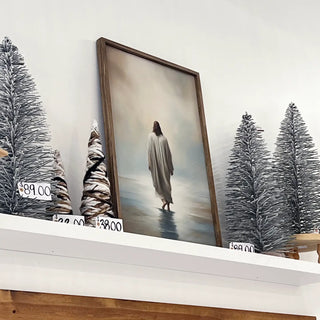 Jesus Christ Walking On Water - Jesus Canvas Art - Framed 12x18"