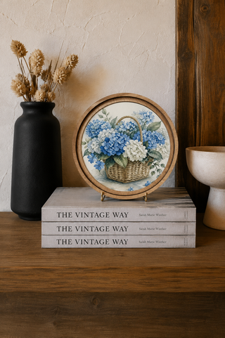 8" Round Blue Hydrangeas Arch