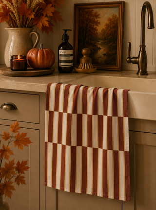 Geometry Harvest Stripe Tea Towel