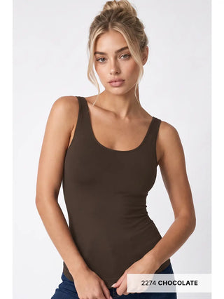 NIKIBIKI Women's Short Length Tank, Chocolate