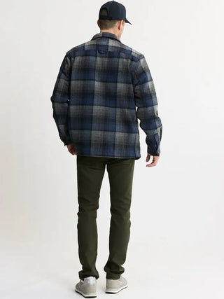 Thermal Lined Wool Blend Shirt Jacket, Blue/Gray