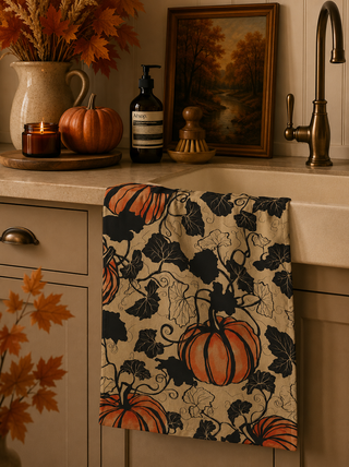 Geometry Harvest Curl Tea Towel