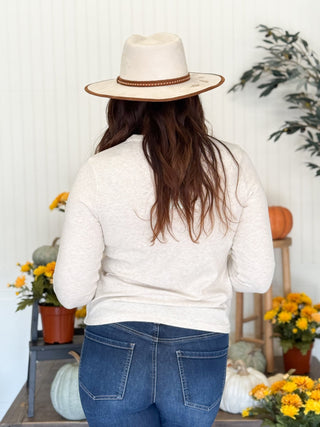 Aeris Long Sleeve Henley Top, Oatmeal - 100 Casual Tops - The Farmhouse