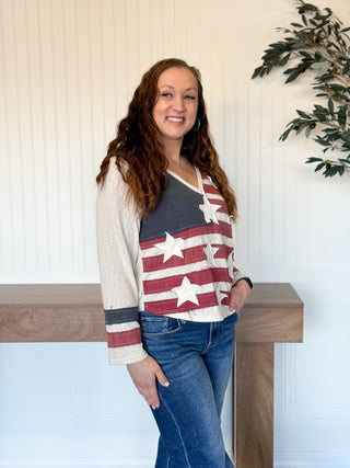 All American Ease Long Sleeve Top, Cream - 100 Casual Tops - The Farmhouse