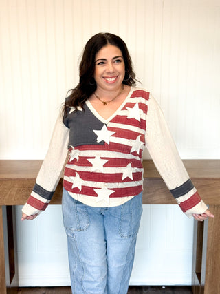 All American Ease Long Sleeve Top, Cream - 100 Casual Tops - The Farmhouse