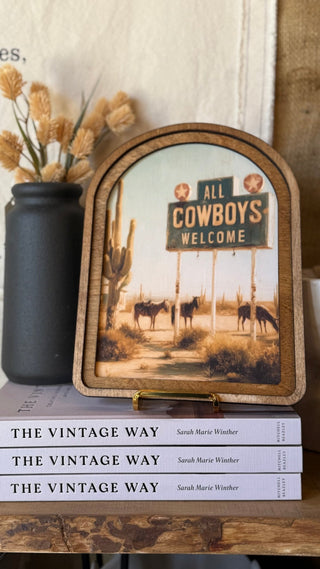 All Cowboys Welcome Arch Framed Art 6x8" - 420 Home Decor - The Farmhouse