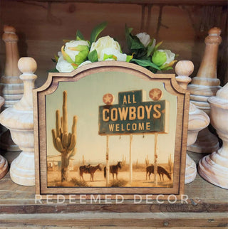All Cowboys Welcome Provincial Framed Art - 420 Home Decor - The Farmhouse