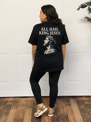 All Hail King Jesus Unisex Graphic Tee, Black - 120 Graphic Tees - The Farmhouse