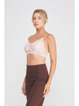 ALLIE ROSE Women's Blush Petal Lace Bralette - 250 Activewear + Lounge - The Farmhouse