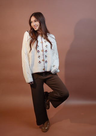 ALLIE ROSE Women's Chocolate Haven Knit Trousers - 240 Pants - The Farmhouse